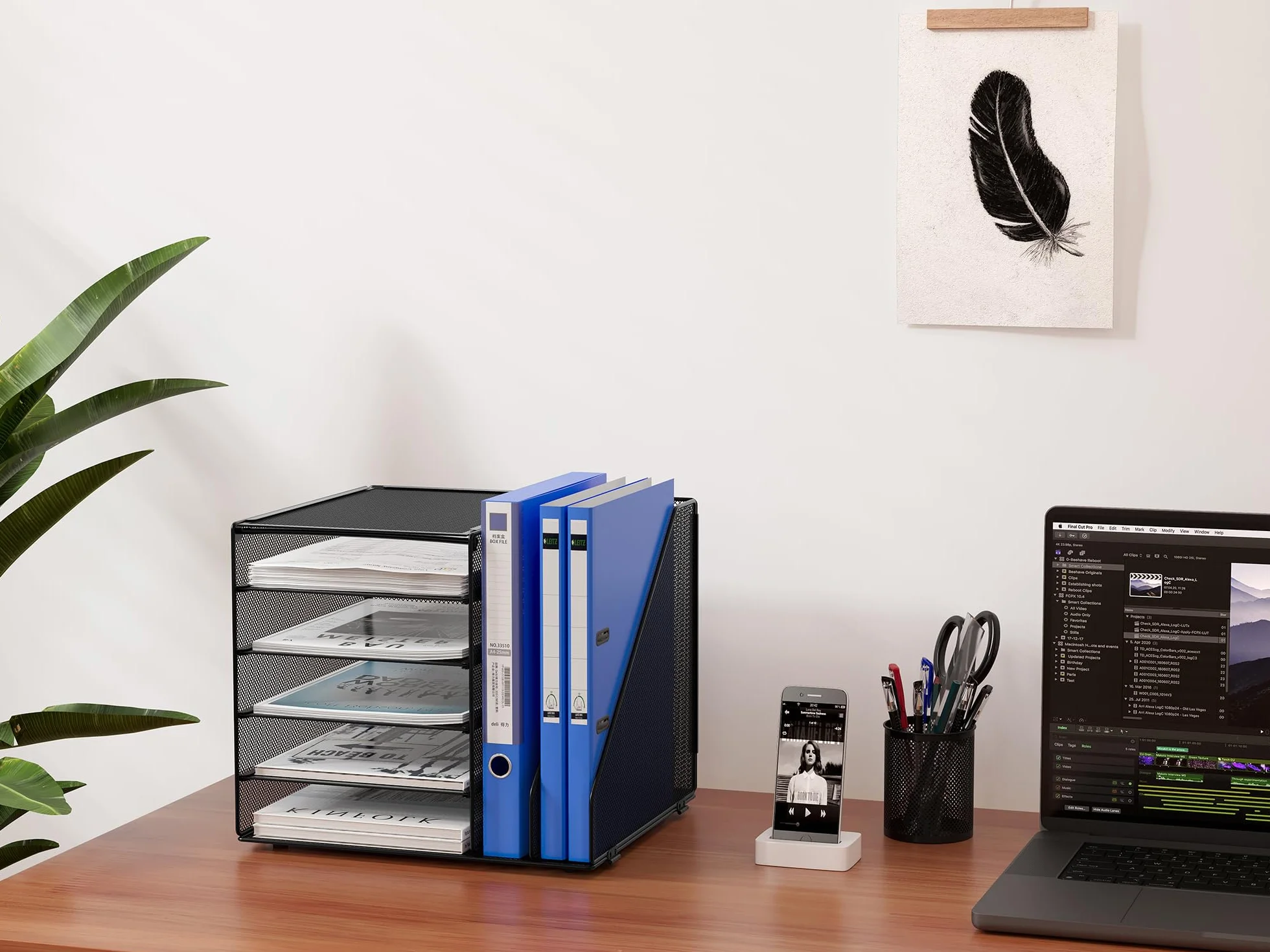 EasyPAG Organizer na Biurko A4 7 Przedziały Metal Siatka,Taca na Czasopisma,Półka na Listy,Półki na foldery,Stojak na Dokumenty do Domu & Biura,Czarny