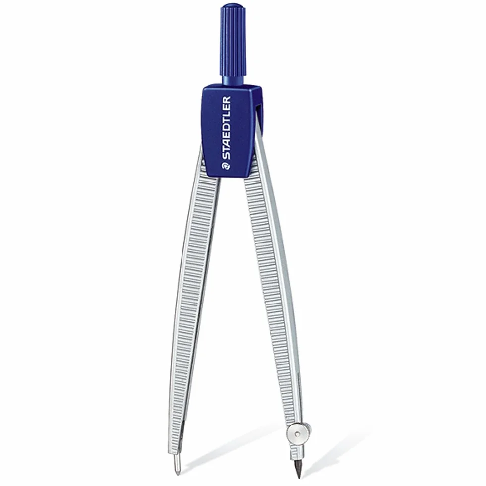 STAEDTLER Noris Club 550 60 cyrkiel szkolny, 550 z wkładką, w etui z klapką, srebrny