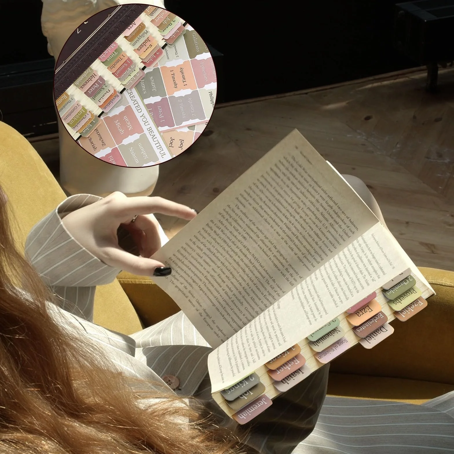 zakładki z indeksem Biblii dla kobiet, akcesoria do nauki i materiały do prowadzenia dziennika dla kobiet, studia Starego i Nowego Testamentu (2 kolory)
