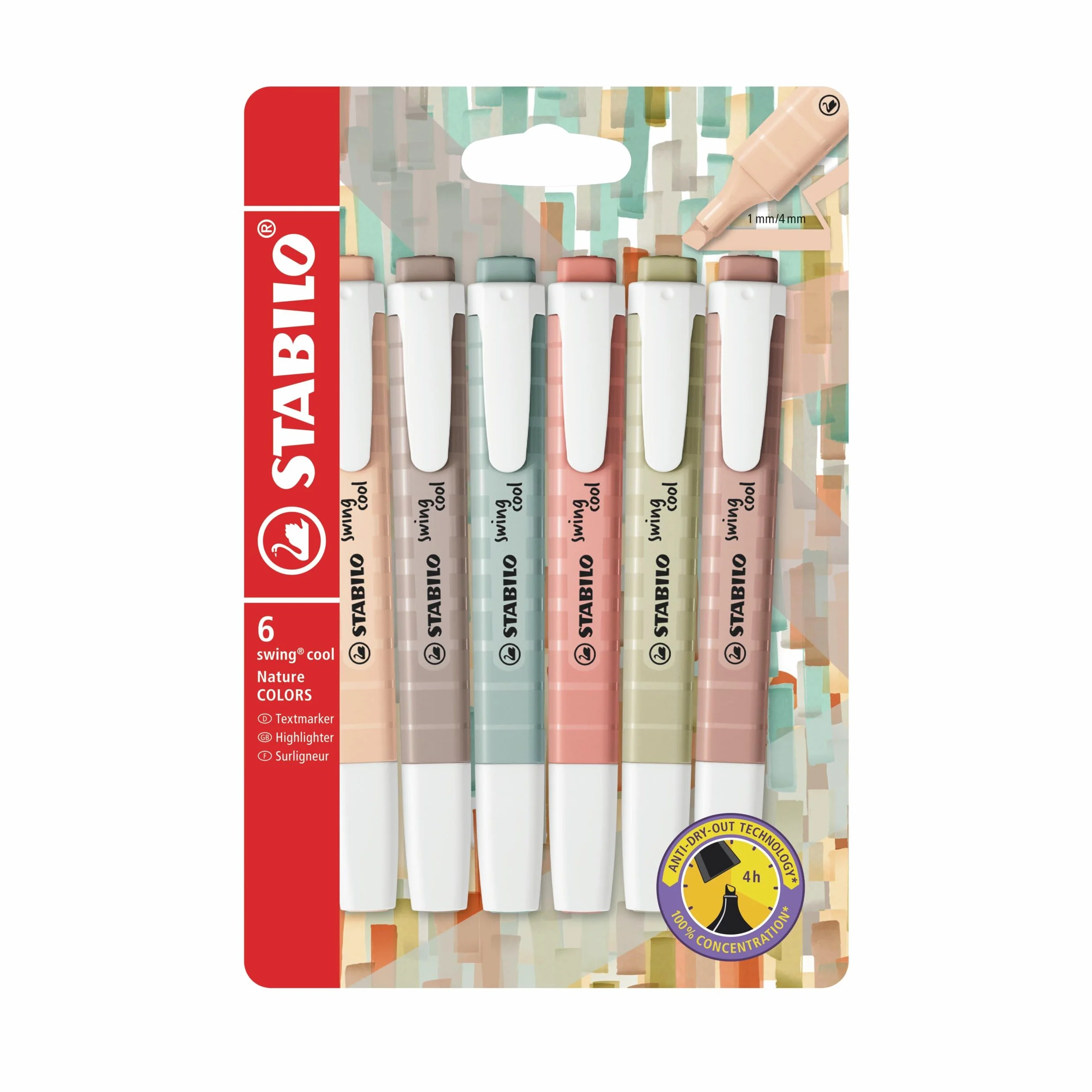 STABILO Marker Swing Cool NatureCOLORS - 6 sztuk w opakowaniu - 6 kolorów