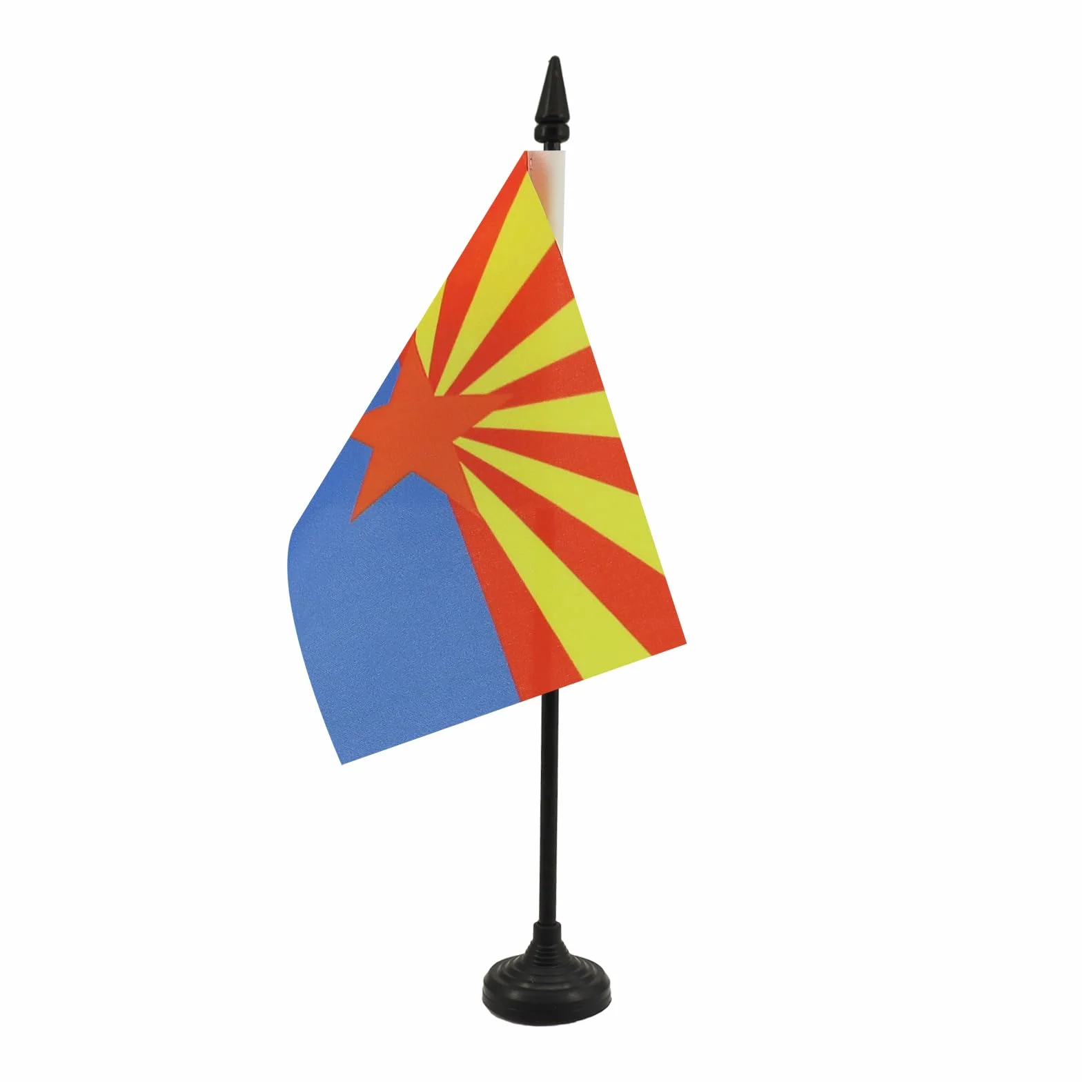 Drapeau de Table Arizona Socle Hampe Plastique, 15cm x 10cm, Noir