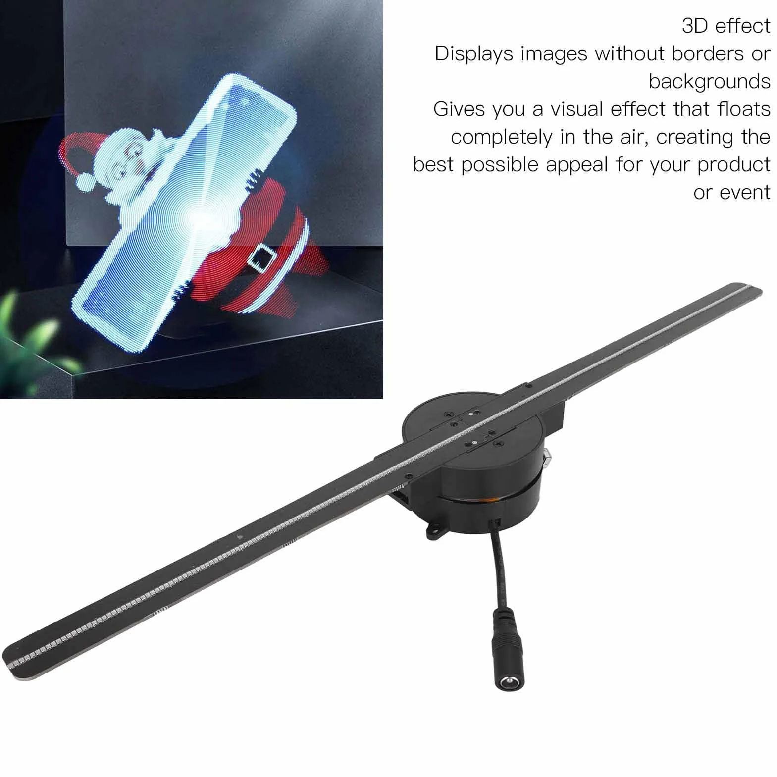 Wentylator z Hologramem 3D 16-calowa Projekcja Holograficzna, 2000x224 224 LED Inteligentny Projektor Hologramowy Wi-Fi, Zdjęcia HD Obrazy Filmy Reklama Maszyna Displayer dla