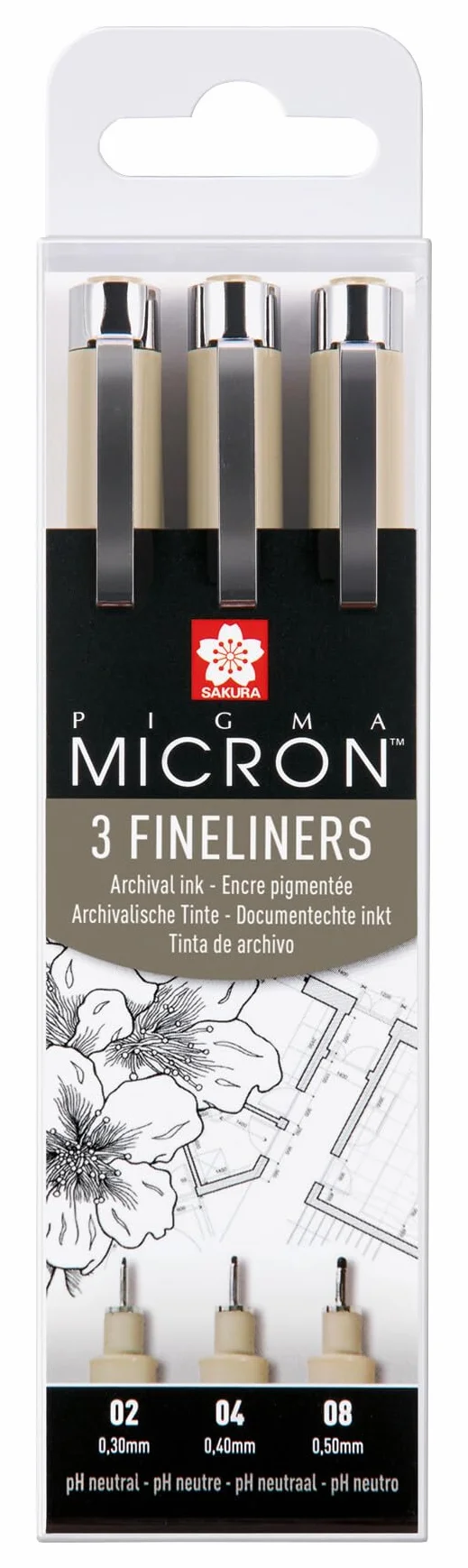 Sakura Pigma Micron 3 zwarte fineliners