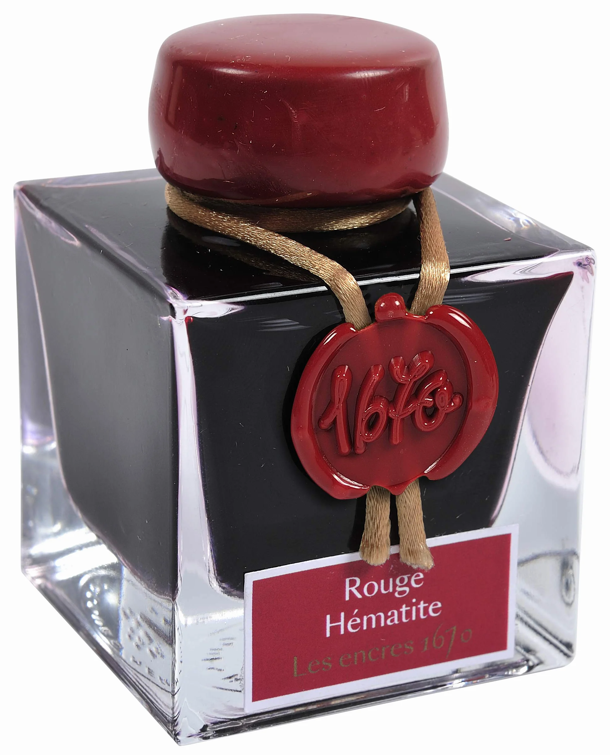 Jacques Herbin 1670 Hematytowa czerwień Atrament 50 ml z drobinkami złota