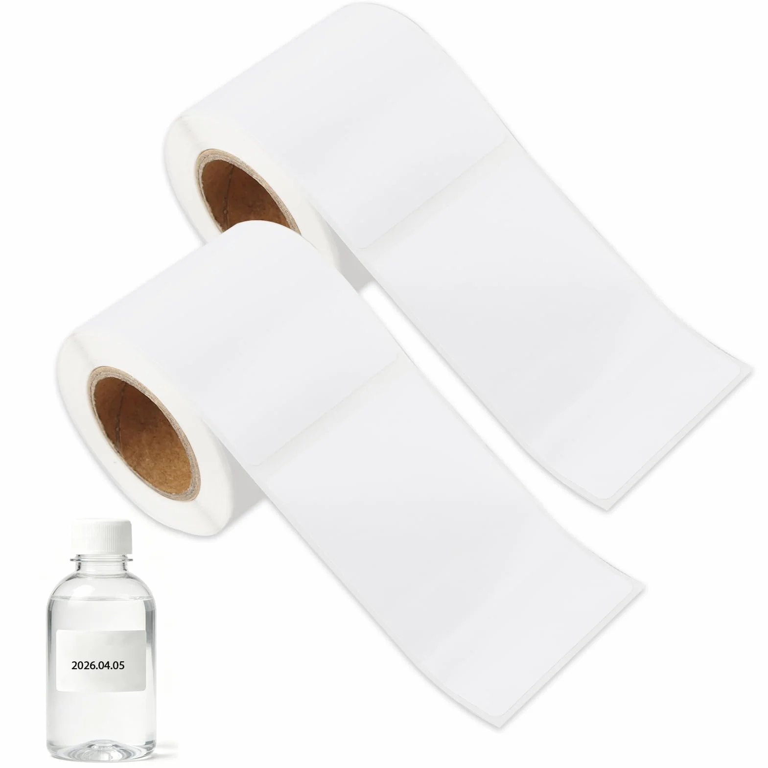 Etykiety samoprzylepne, wodoodporne, do drukarek etykiet T50M (40 mm x 60 mm), 2 rolki po 100 etykiet, nie zawierają BPA, wysoka siła klejenia, technologia druku termicznego, czujnik samochodowy RFID