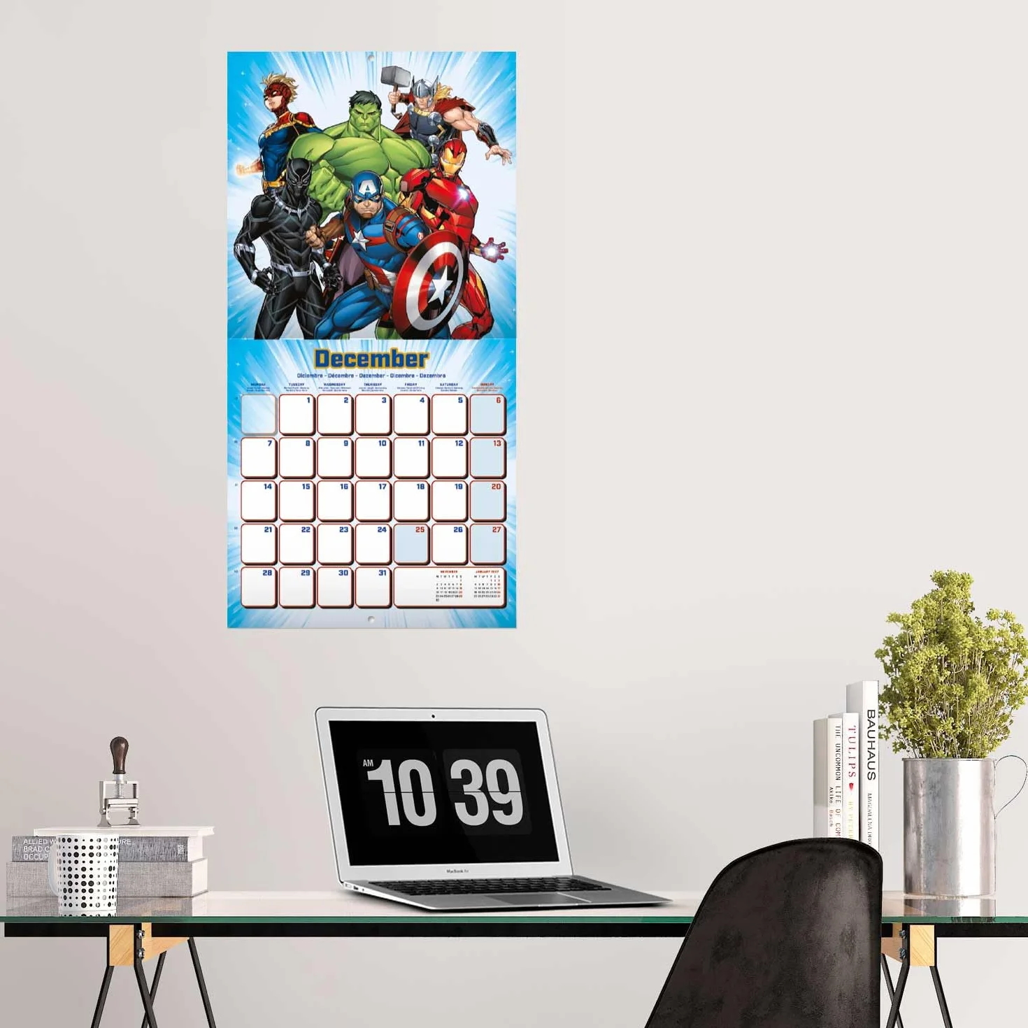 Grupo Erik Marvel Avengers Wall Calendar 2026 30x30 cm Square Family Planner