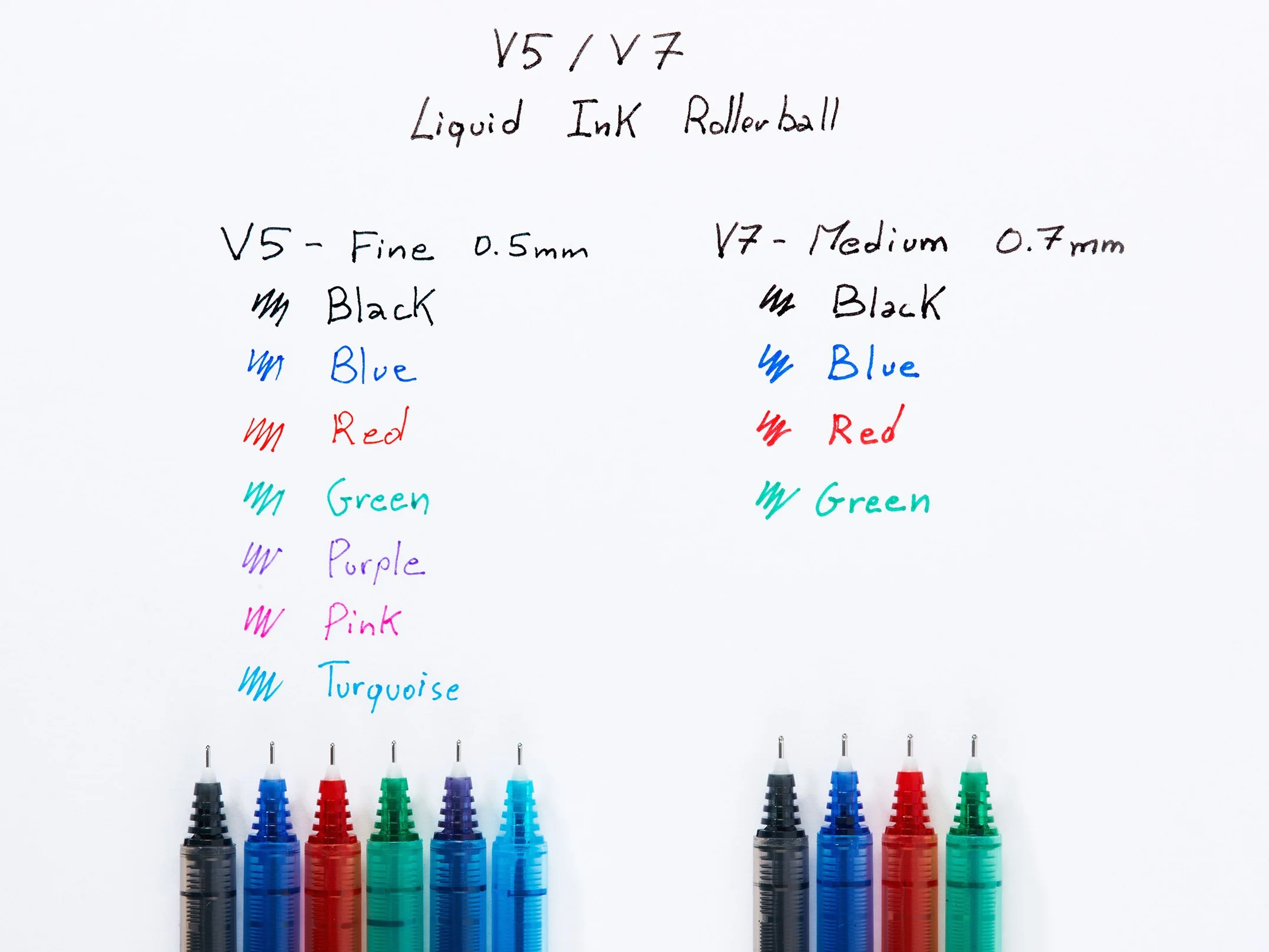 PILOT V5 Hi-Tecpoint długopis kulkowy 0,5 mm szerokość linii 0,3 mm zestaw czarny niebieski zielony