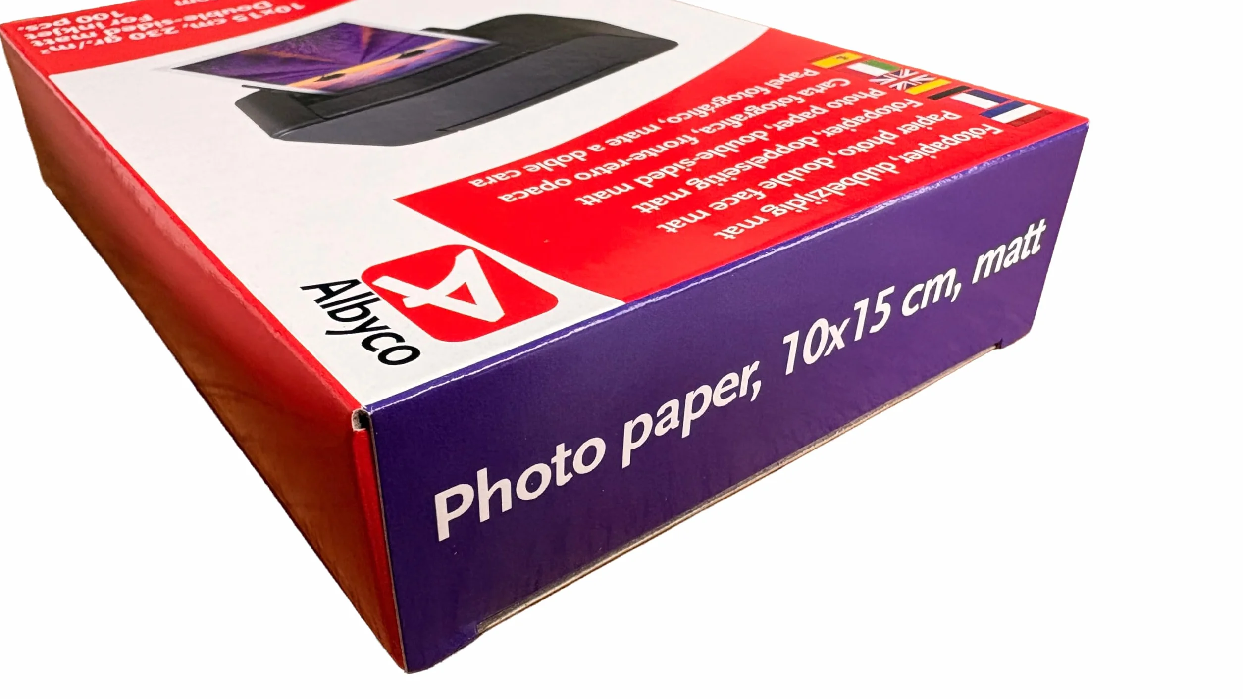 Papier Fotograficzny Albyco do Drukarek Atramentowych 10x15 cm Matowy 230 gr/m², pakowany Dwustronnie po 100 Arkuszy