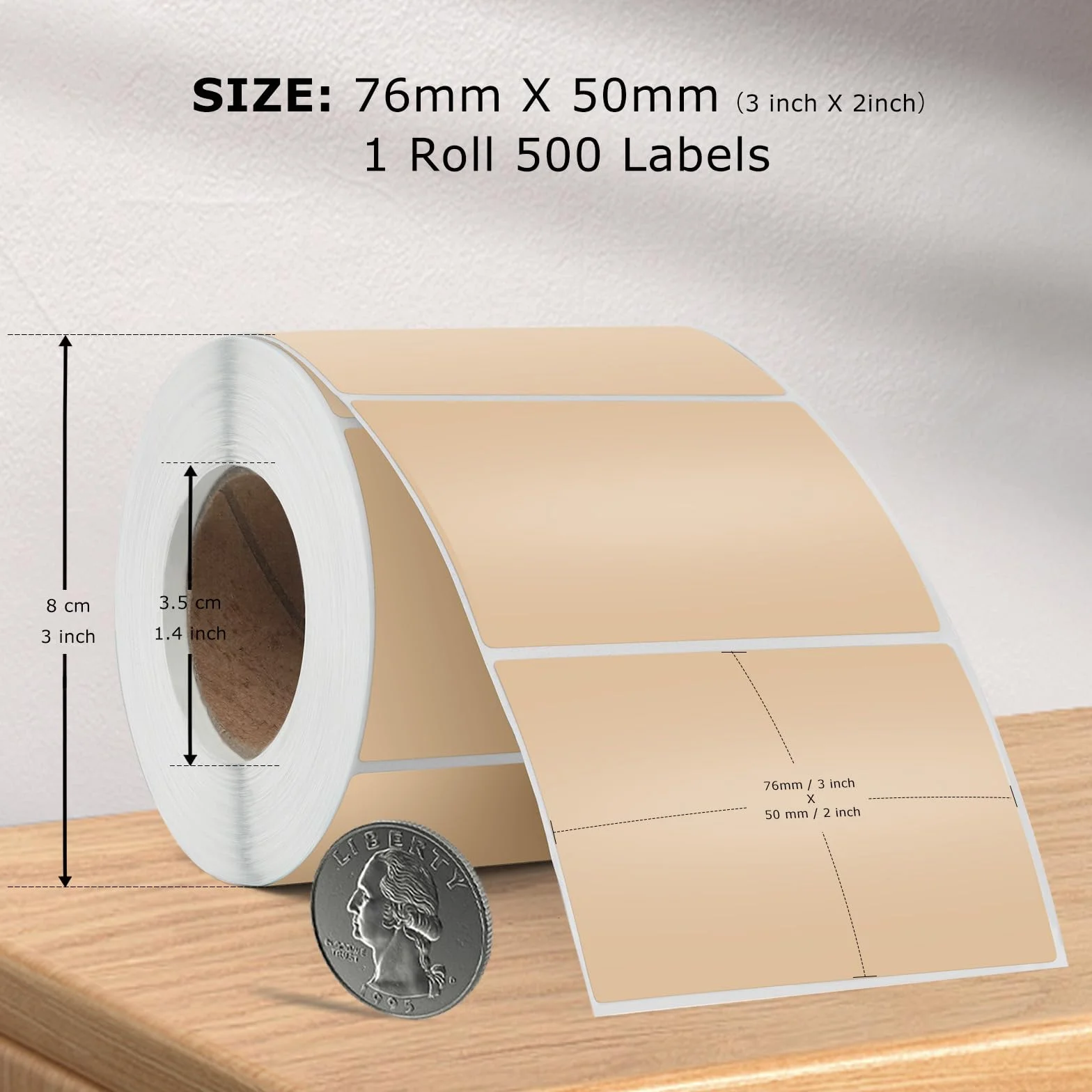 Etykiety termiczne samoprzylepne winylowe 76 x 50 mm 500 sztuk