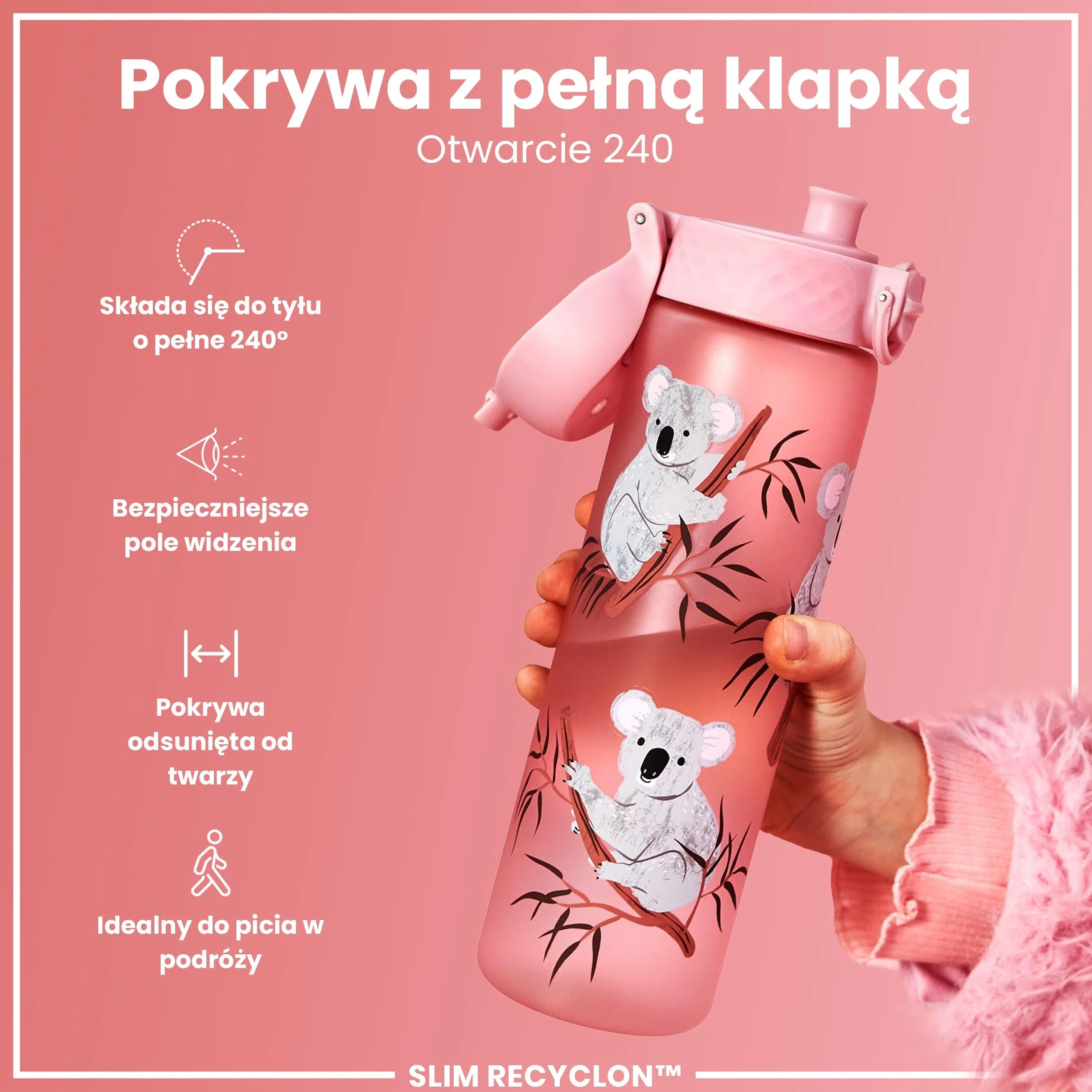 ION8 Butelka na Wodę 500 ml Szczelna Bez BPA Łatwe Otwieranie