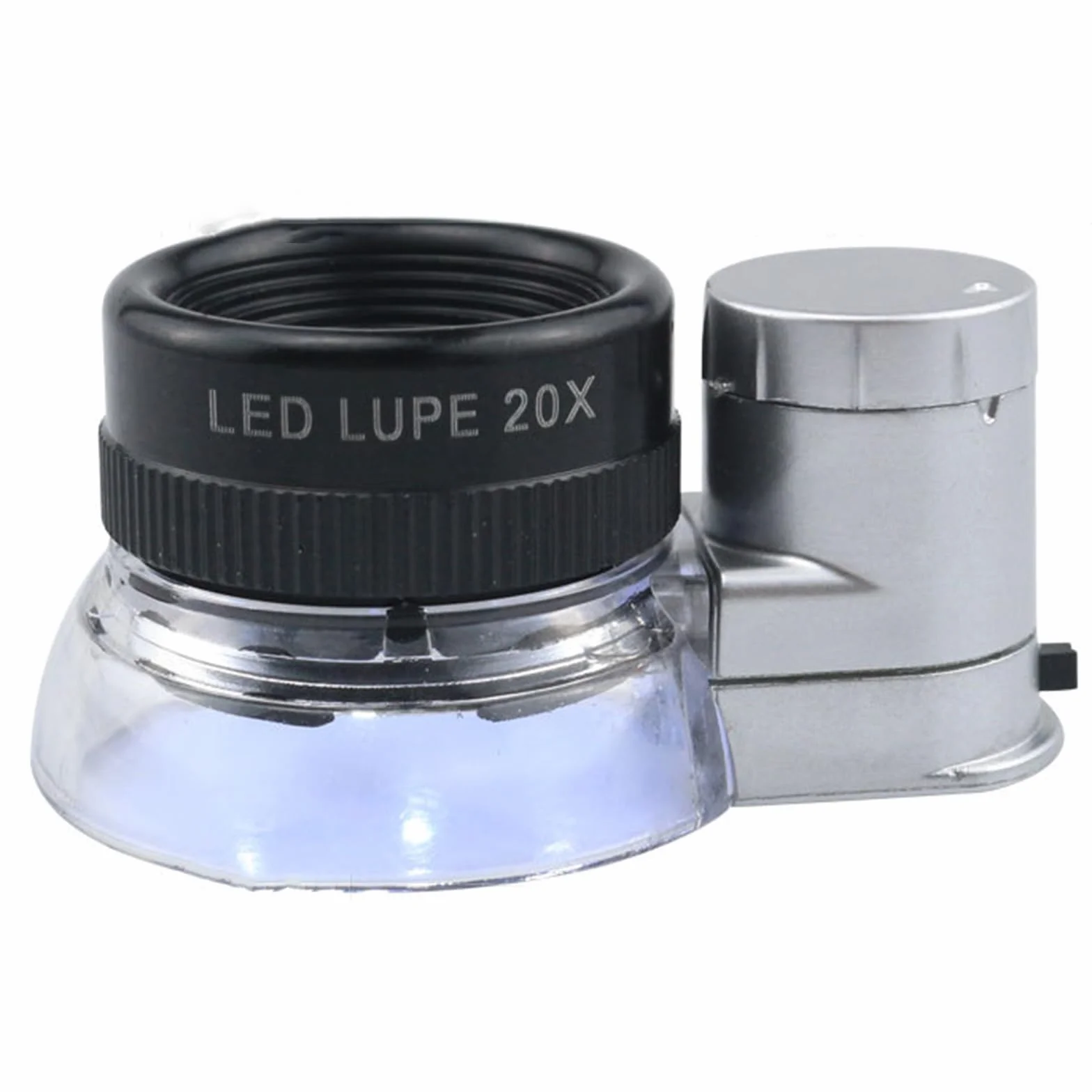 Lupa powiększająca 20x z regulowanym zoomem i podświetleniem LED