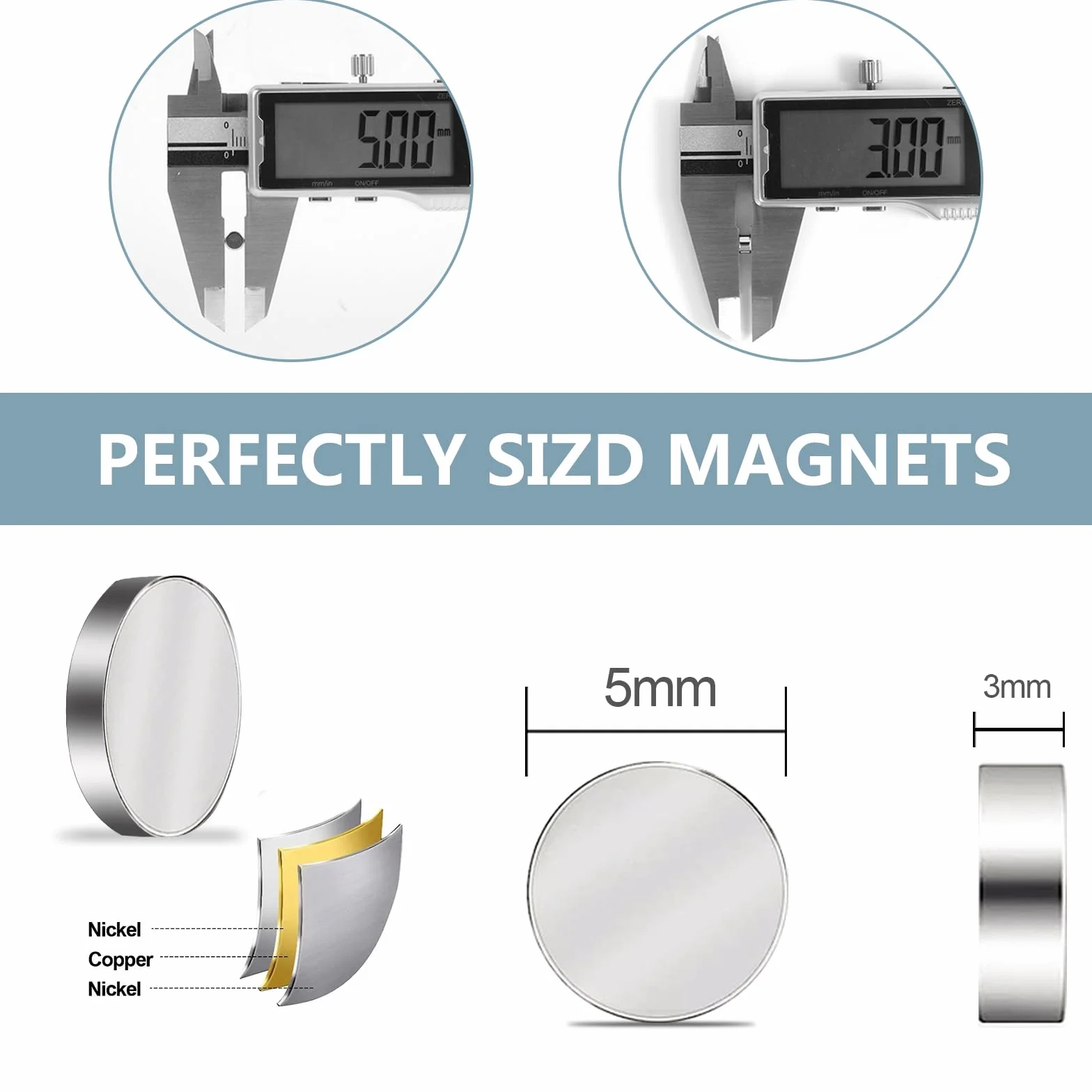 UTOMAG Mini Magnesy Mocne - 5 mm x 3 mm, 120 Sztuk - Male Wielofunkcyjne Okrągłe Silne Magnesy Neodymowe, Idealne do Lodówek, Tablic Magnetycznych, Zdjęć, Rękodzieła, Kuchni oraz Biur