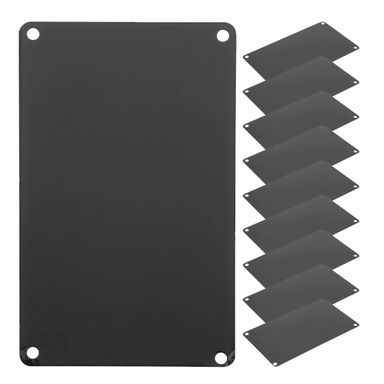 Operitacx 10 sztuk aluminiowych tabliczek z nazwiskiem do samodzielnego wykonania, puste tabliczki wielofunkcyjne, metalowe półfabrykaty (10 x 7 x 0 05 cm)