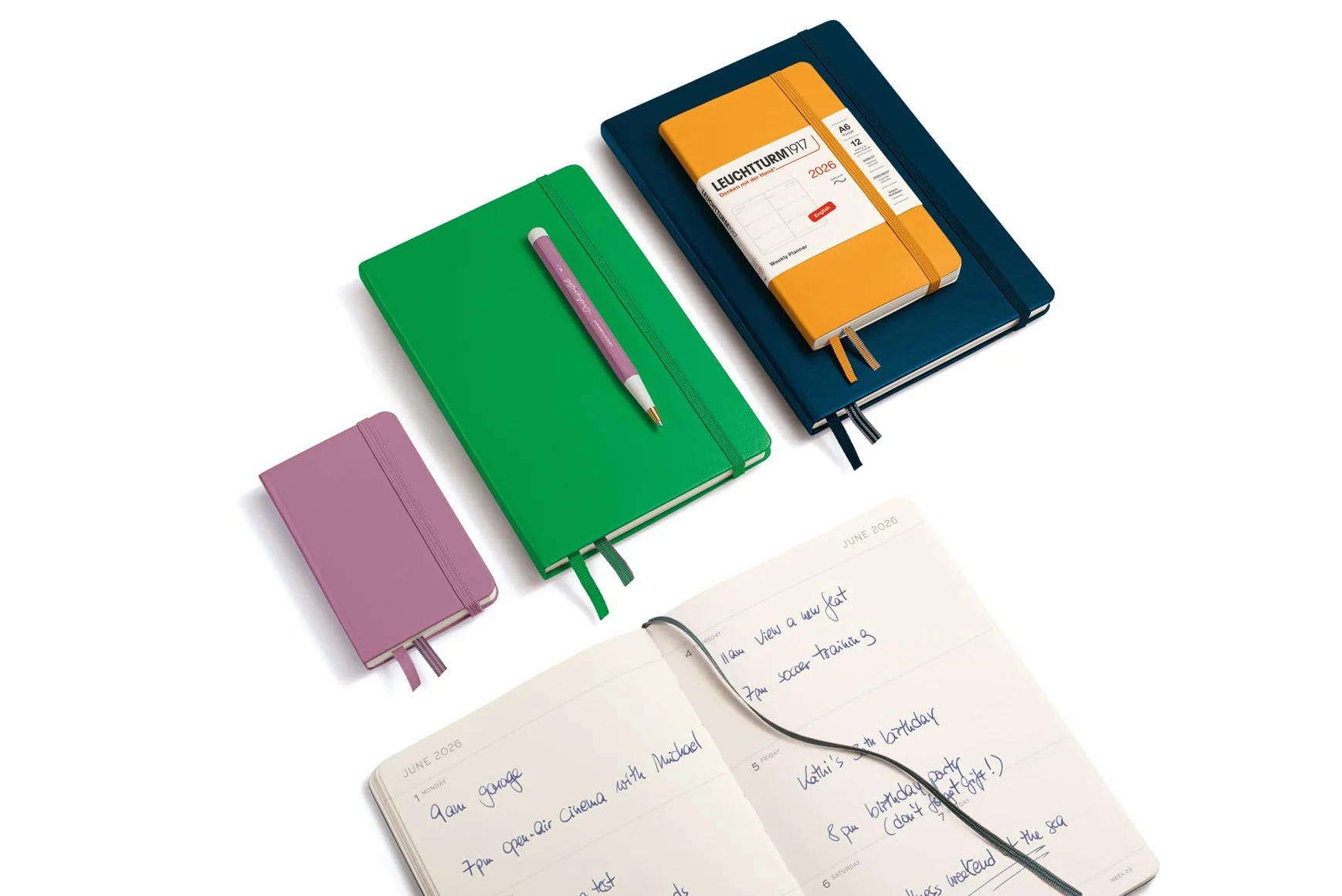 LEUCHTTURM1917 372728 kalendarz tygodniowy Pocket (A6) 2026, Deep Sea, angielski
