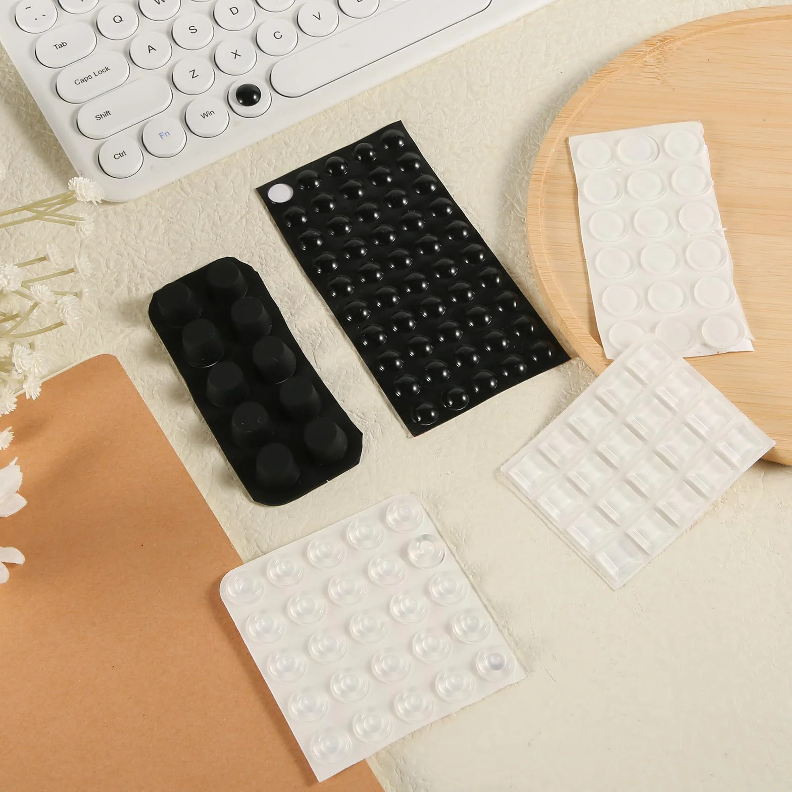 123szt Naklejki Braille'a dla Niedowidzacych, Silikonowe Naklejki dla Niewidomych Naklejki Brajlowskie Artykuly dla Niewidomych i Niedowidzacych Osób Starszych (Czarno-Biale)