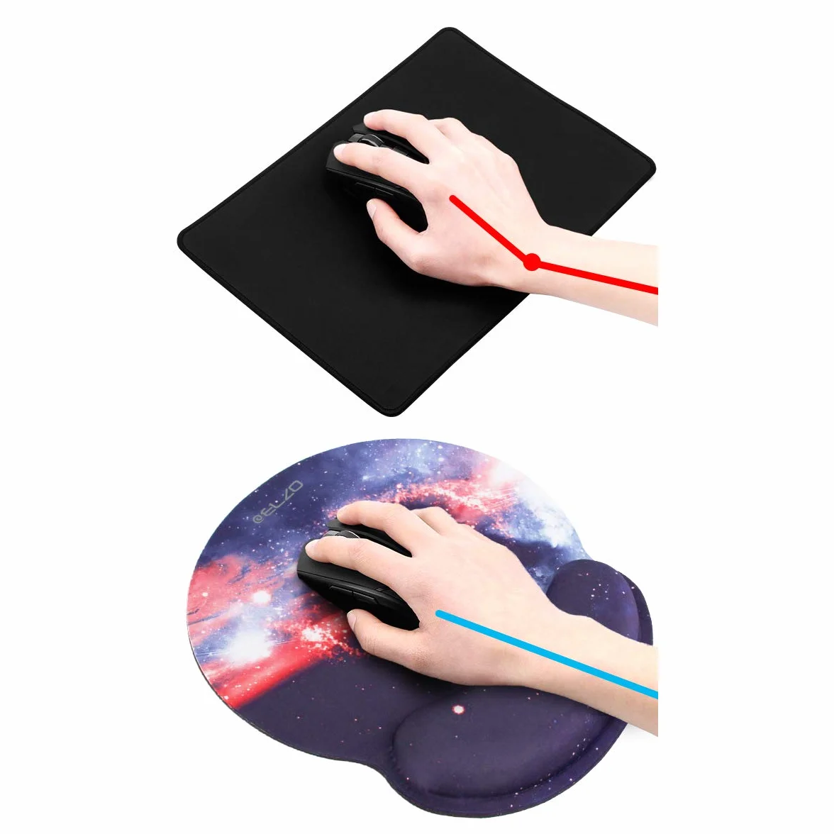 ELZO Podkładka pod nadgarstek do klawiatury ergonomiczna antypoślizgowa gumowa podstawa