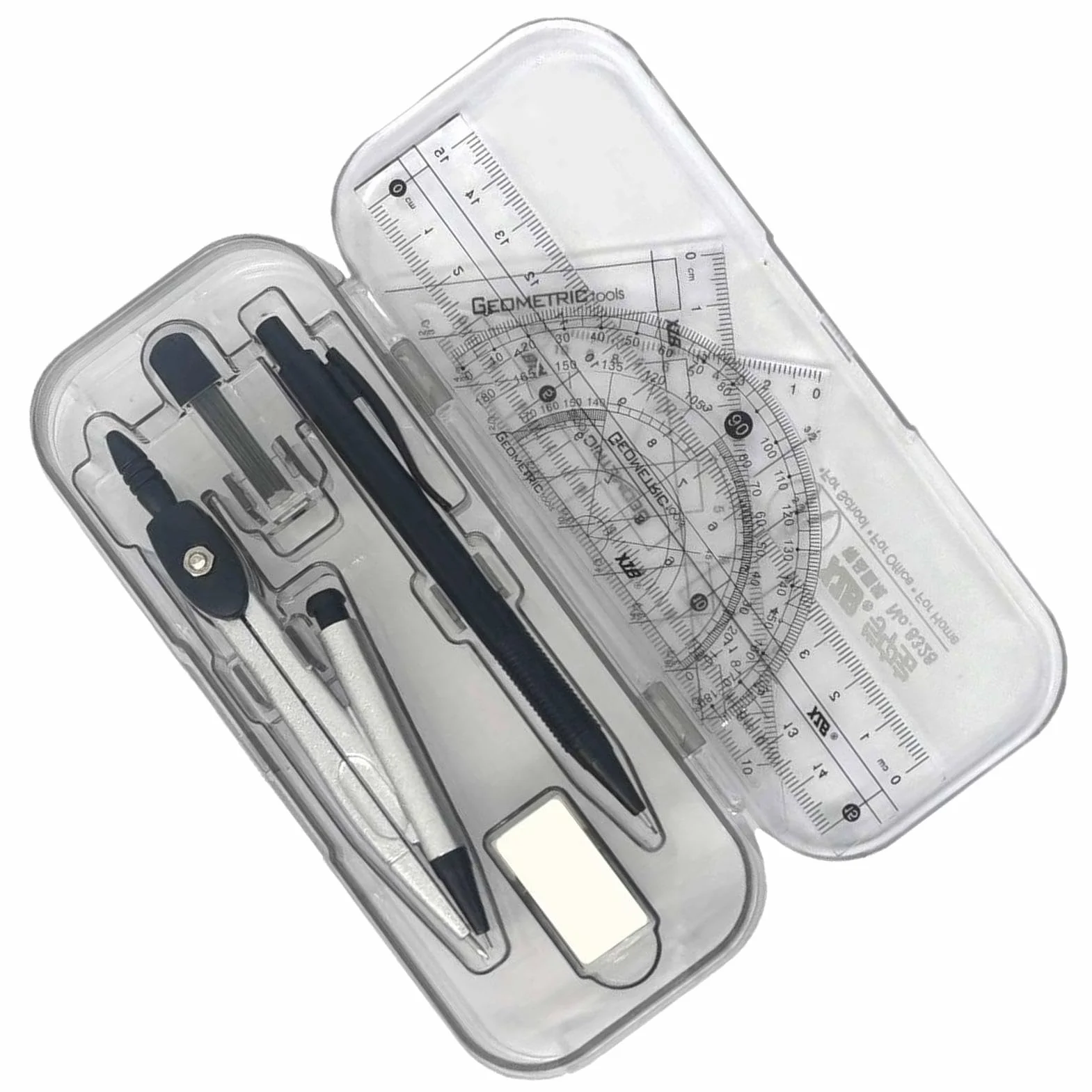 Compass and Protractor Set, Math Geometry Kit, Precision Engineering for Student School