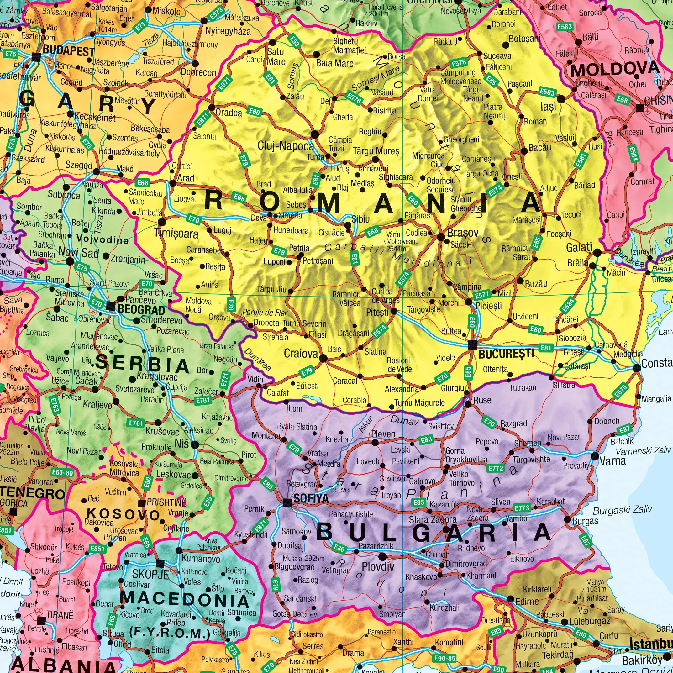 Maps International Duża mapa ścienna Europy polityczna laminowana 118,9x84,1 cm