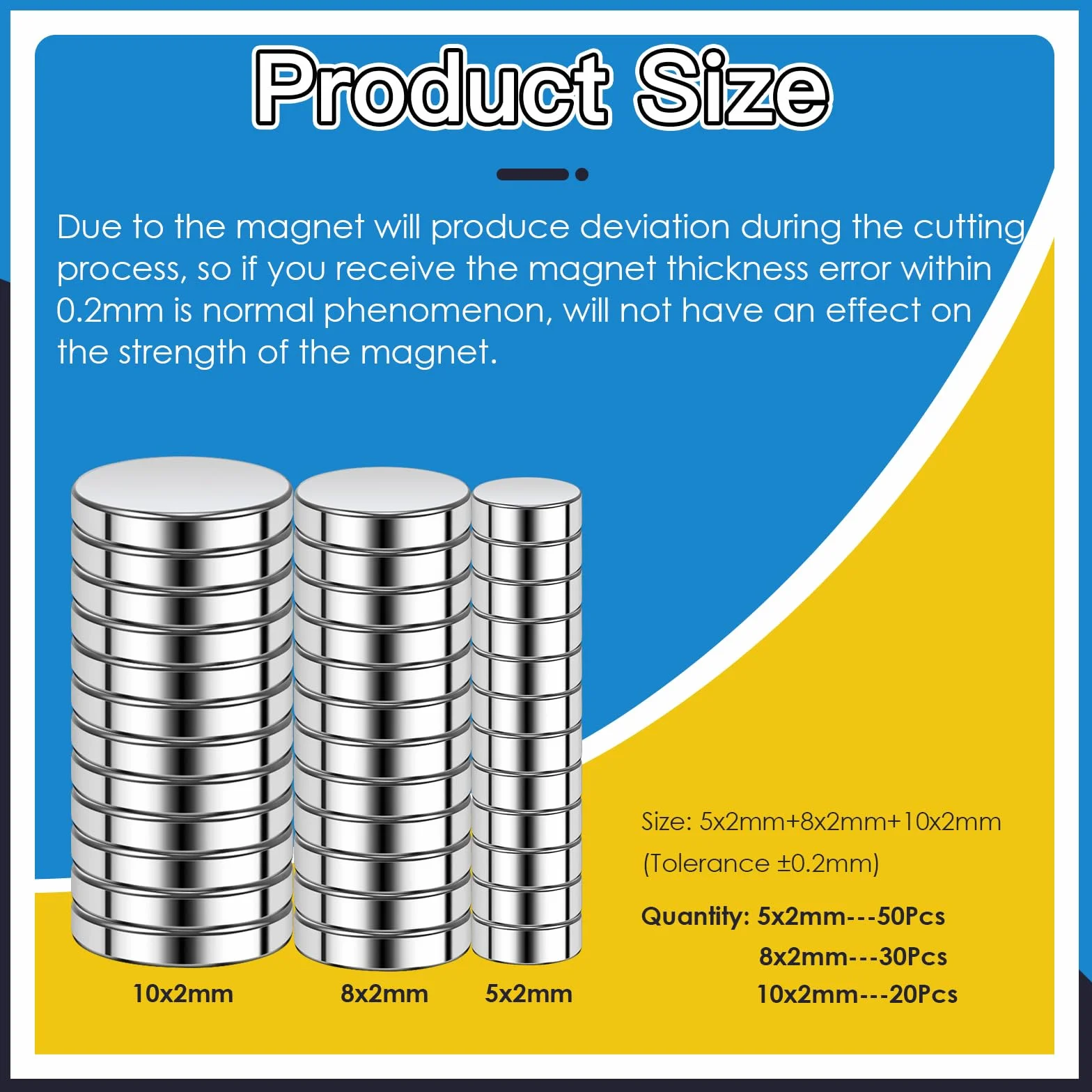 Małe magnesy neodymowe 100 sztuk 3 rozmiary 5 mm 8 mm 10 mm okrągłe na lodówkę