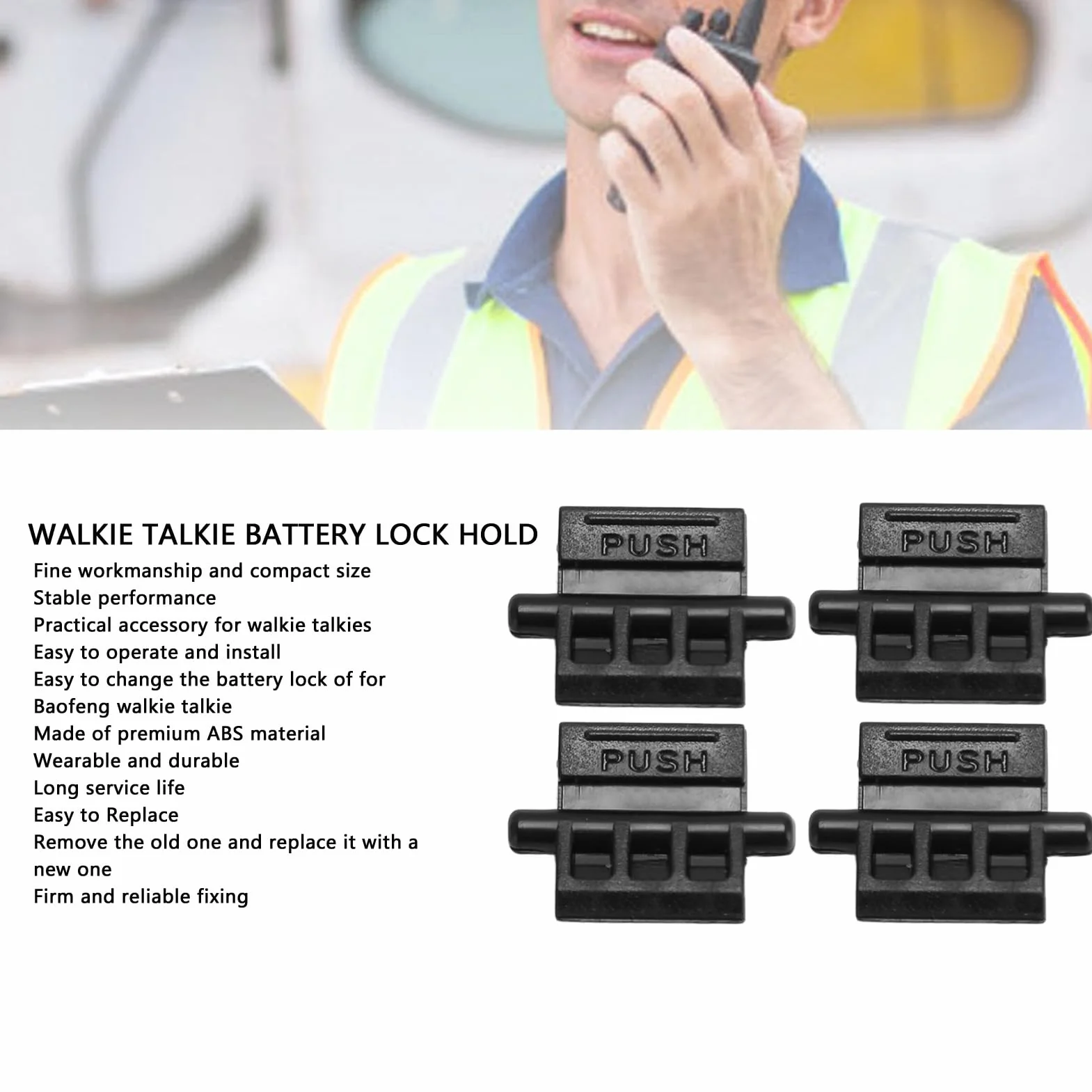Blokada Baterii, Przycisk Blokady Baterii Walkie Talkie, Blokada Baterii for Serii for UV 5R UV 5RA UV 5RB UV 5RC UV 5RE BF F8 DM 5R PLUS (10 SZTUK)