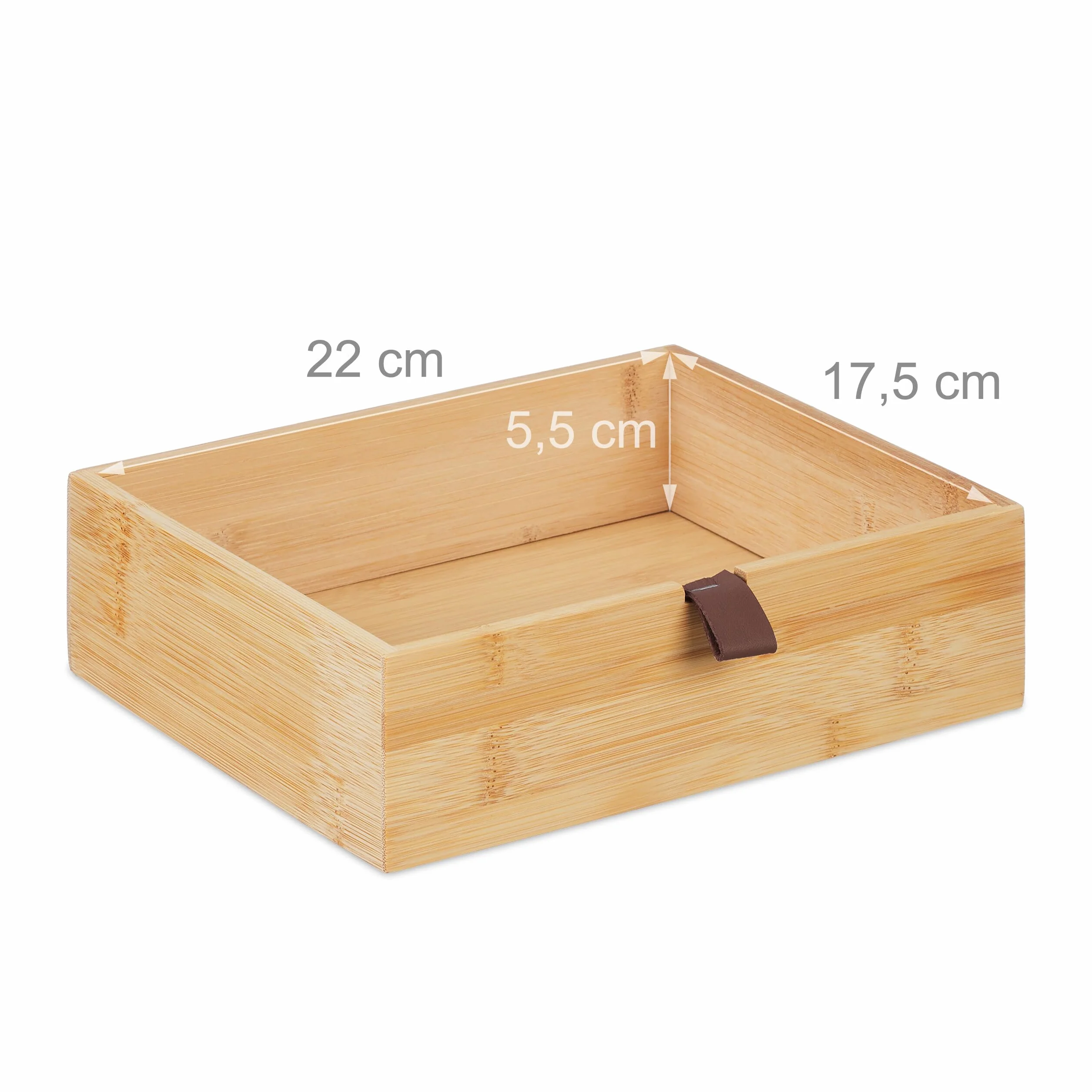Relaxdays Organizer na biurko 2 szuflady bambus 14,5 x 25 x 20 cm naturalny