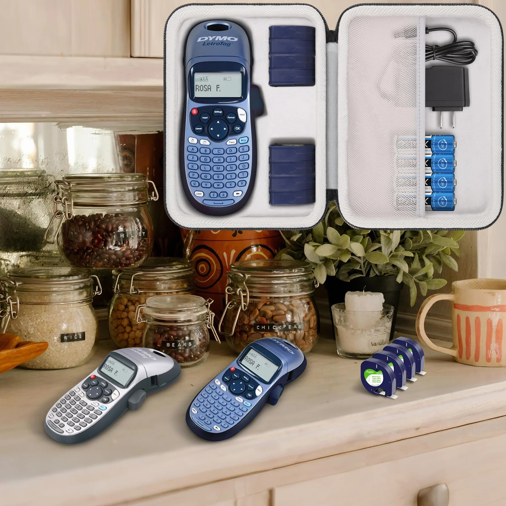 Khanka Twarde etui do LetraTag LT-100H / LT-100H+ Plus/LetraTag XR Label Maker ABC klawiatura i wymienna taśma do etykiet papierowych LetraTag (tylko etui)