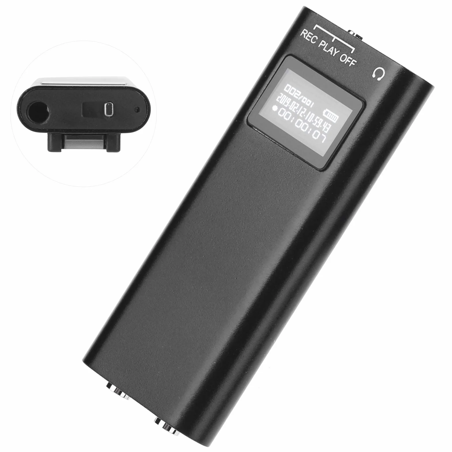 03 Cyfrowy dyktafon głosowy, mini rejestrator audio, mały rozmiar i lekki dla studentów dorosłych (32 GB)