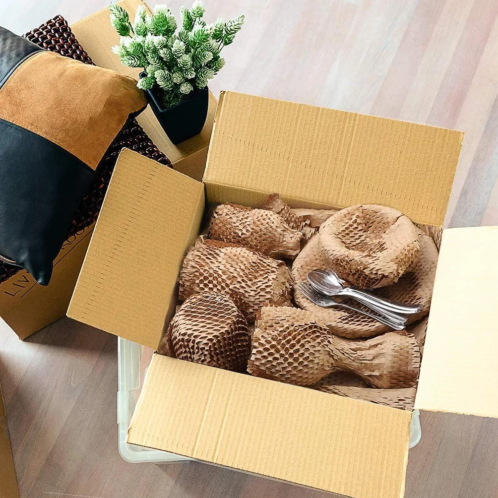 Rolka papieru do pakowania o strukturze plastra miodu, alternatywa dla folii bąbelkowej do przeprowadzki, pakowania orzeszków ziemnych, materiały do wysyłki, rolka papieru do pakowania