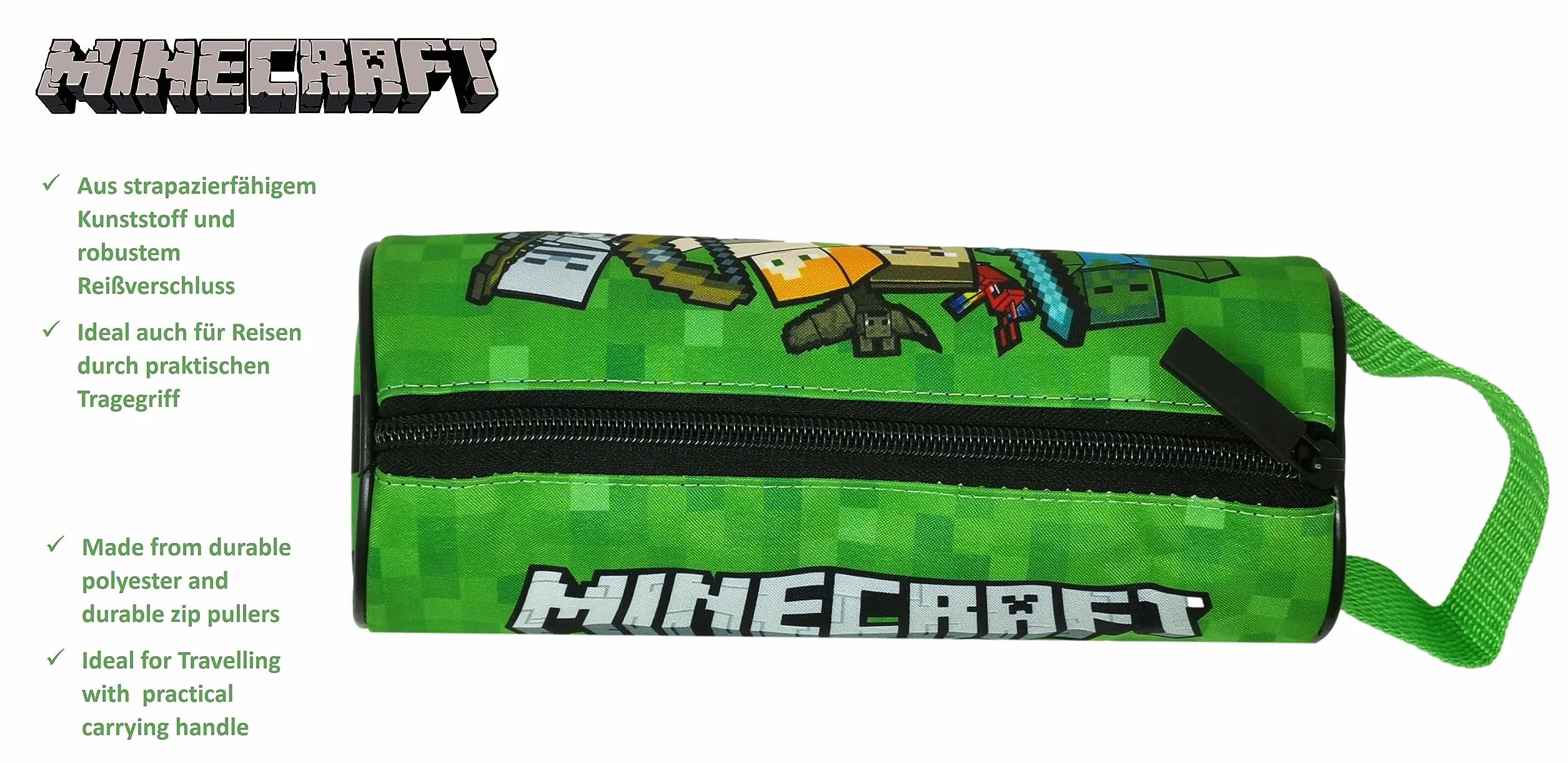 Theonoi Minecraft piórnik dla dzieci, piórnik szkolny, etui na długopisy, etui na pióra, piórnik, etui, 22 cm x 9 cm