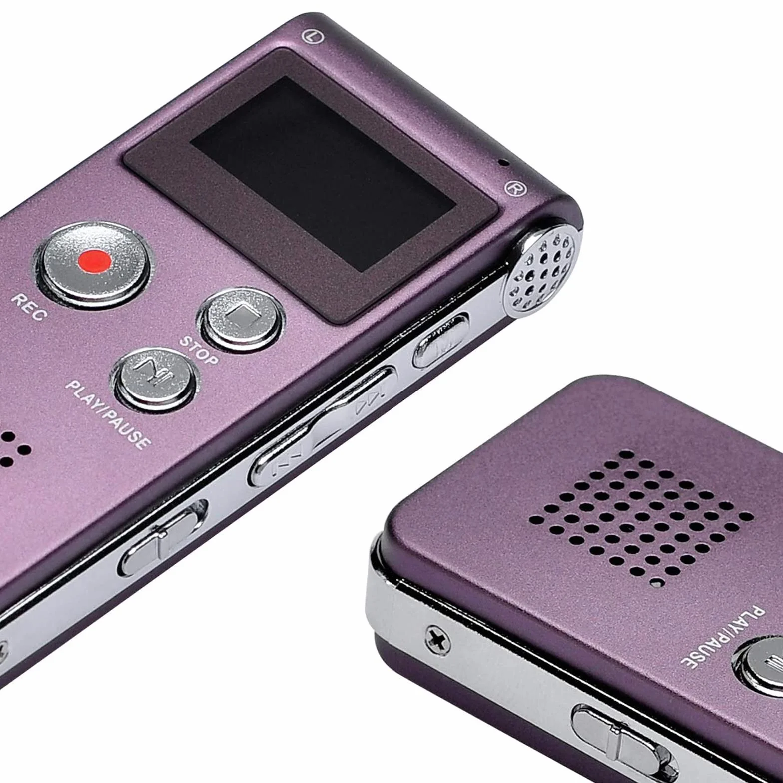 Lychee Dyktafon LCD 8 GB, ładowany przez USB, z wielofunkcyjnym cyfrowym rejestratorem audio i odtwarzaczem MP3 (czerwony)