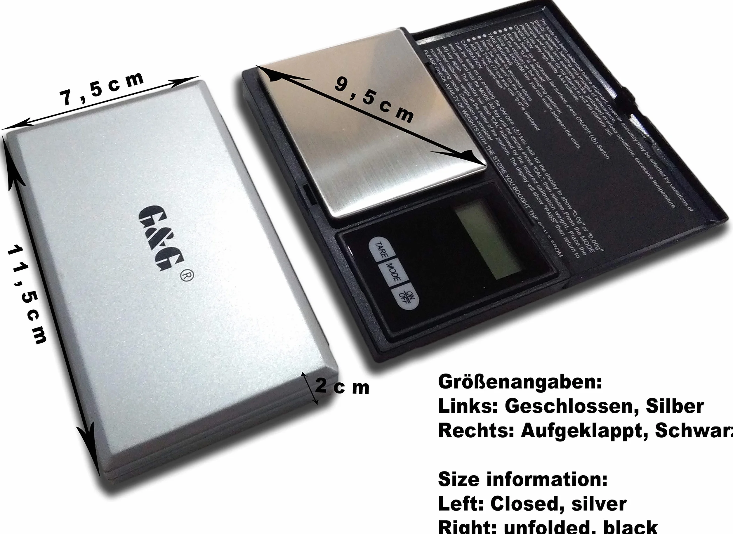 G&G MS waga kieszonkowa cyfrowa do monet złota 500 g x 0,01 g srebrna