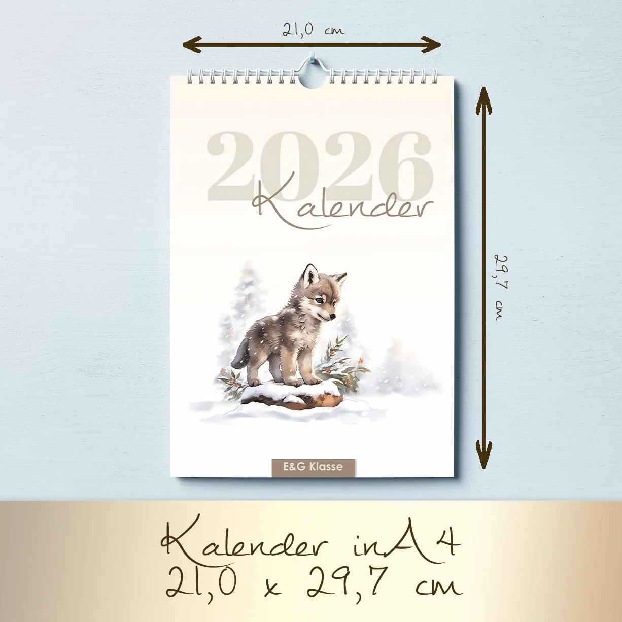 Kalendarz na ścianę Kalendarz miesięczny 2026 w formacie A4 Akwarela Lasowe zwierzęta Zwierzęta z tygodniami, świętami i harmonogramem ferii/przeglądem ferii dużo miejsca do zapisywania Miesiące