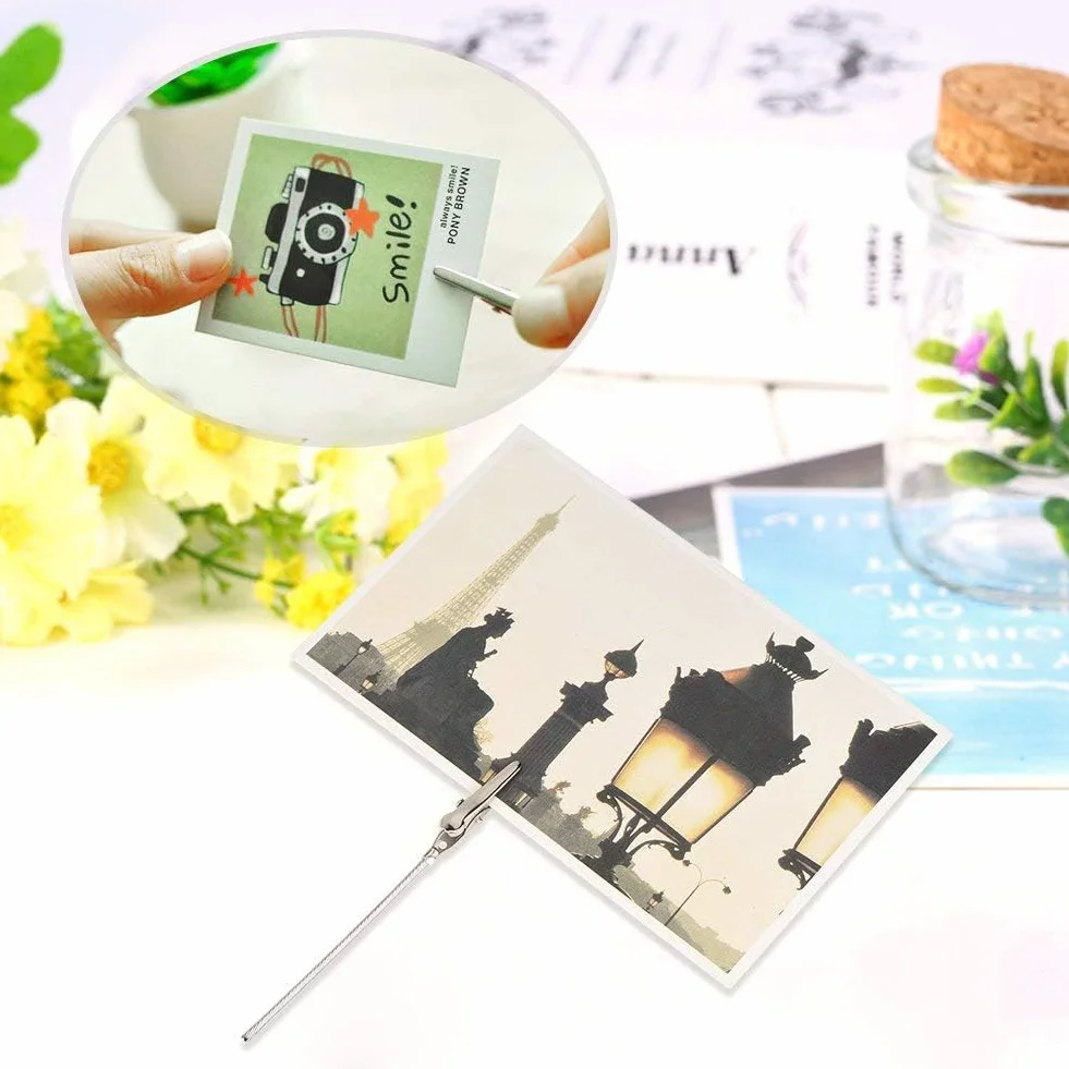 50 Sztuk Metalowy Zacisk Krokodylkowy, Klips do Notatek i Fotografii, Uchwyt na Kartki DIY Craft dla Papieru i Kartonu - Uniwersalny