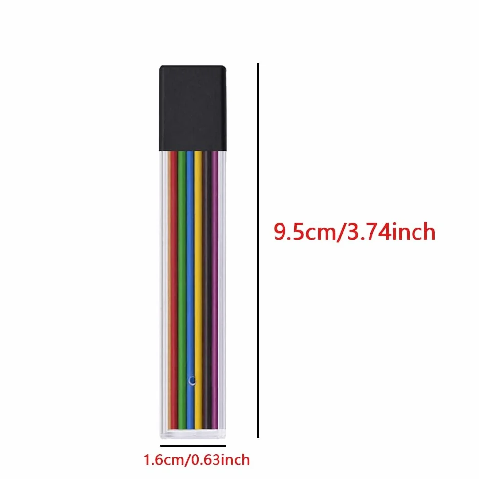 Wkłady do ołówków kolorowych 2,0 mm 72 sztuki różne kolory wstępnie zaostrzone