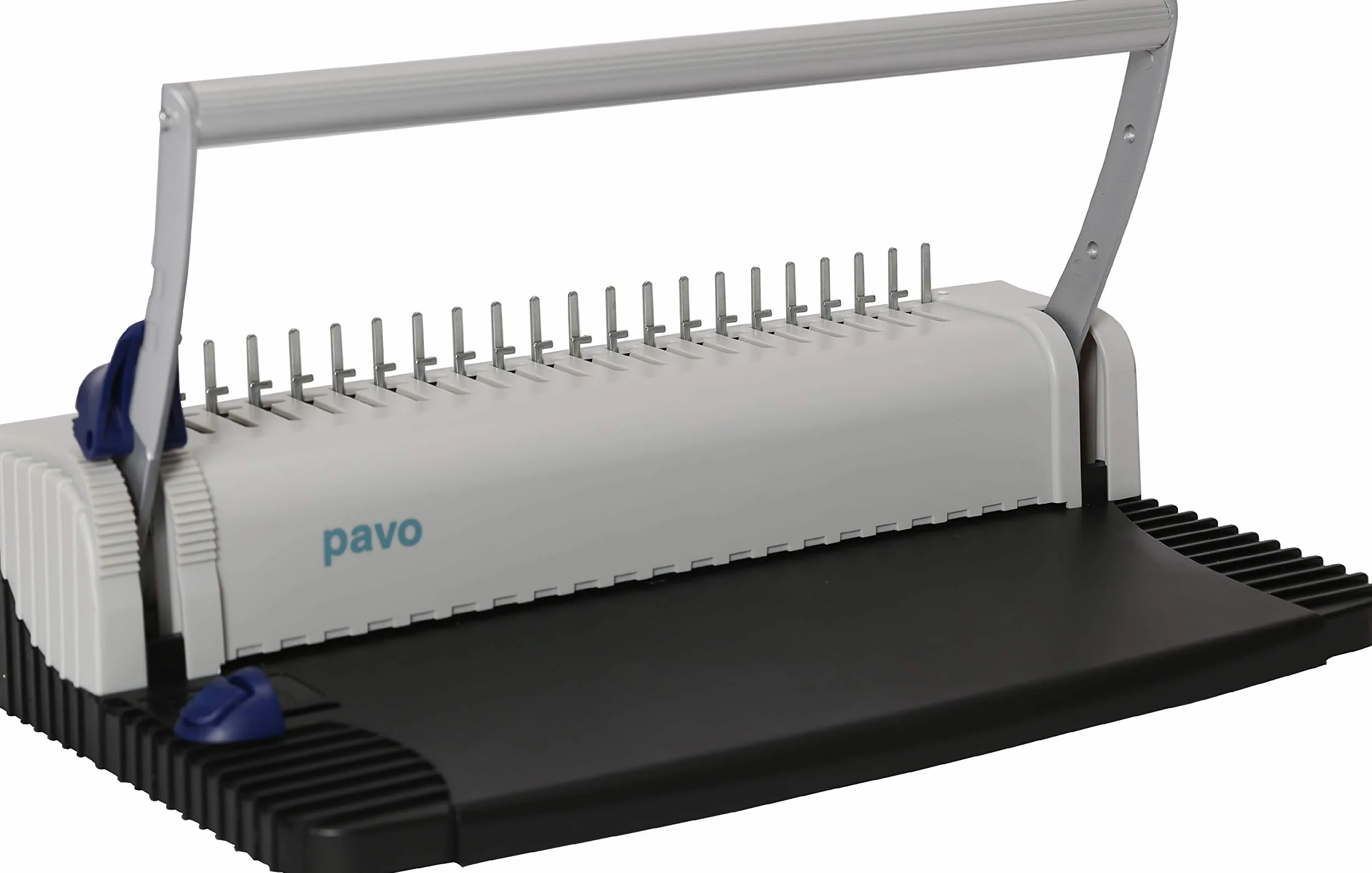 Pavo - Bindownica Smartmaster 2 z akcesoriami, pojemność max 150 arkuszy bindowania, dziurkowanie do 8 arkuszy, w zestawie okładki i grzbiety gratis, szaro/czarna - 8030903