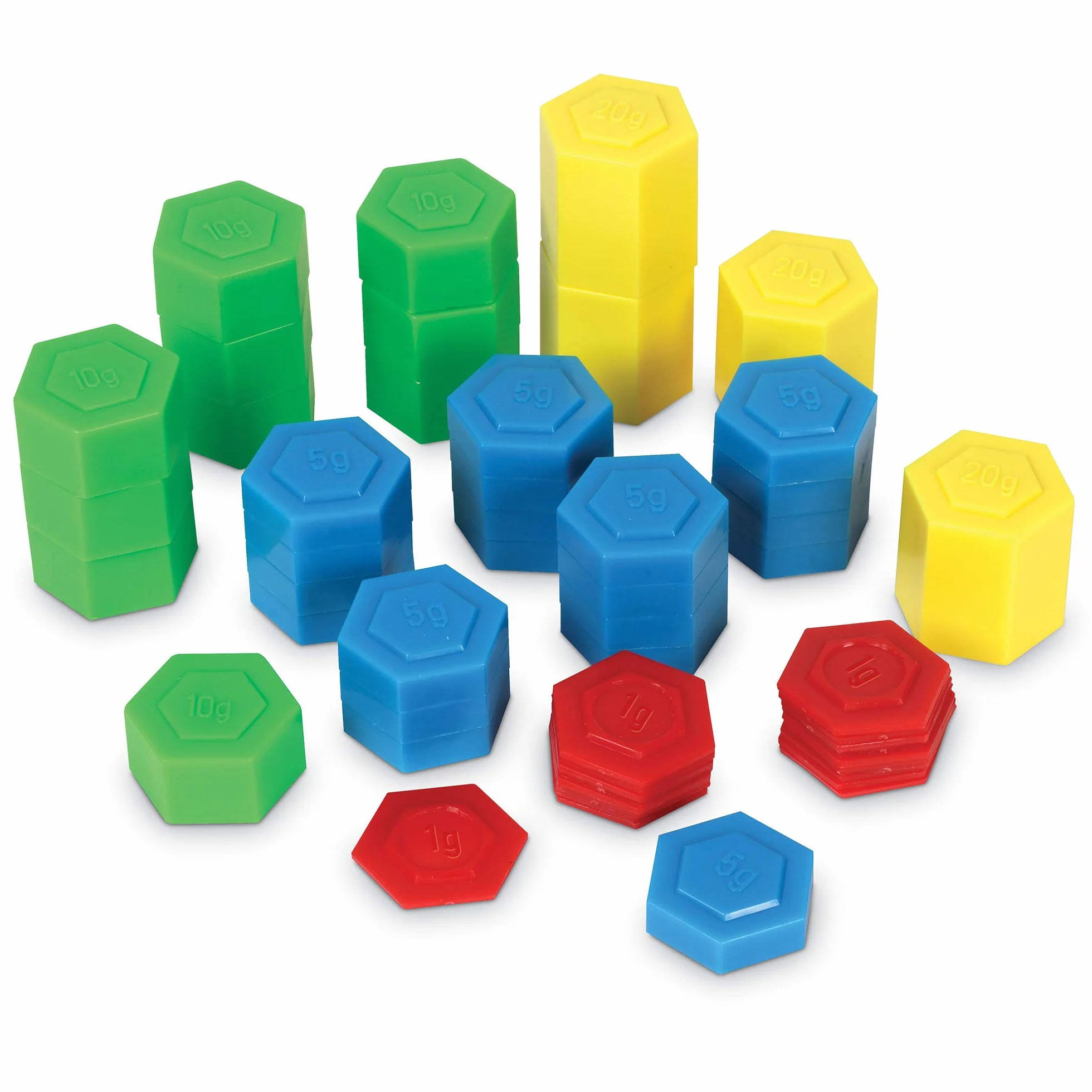 Learning Resources Hexagon Wagi Metryczny Waga 54-Kawałek Zestaw