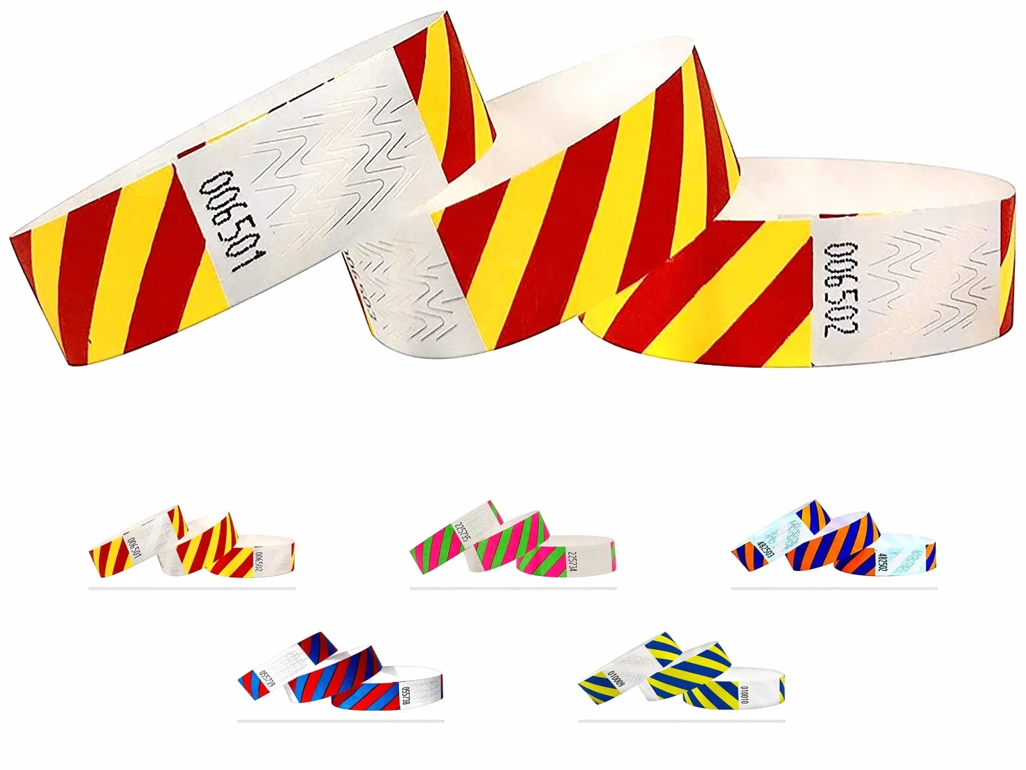Bransoletki identyfikacyjne Tyvek 19 mm 500 sztuk czerwono-żółte