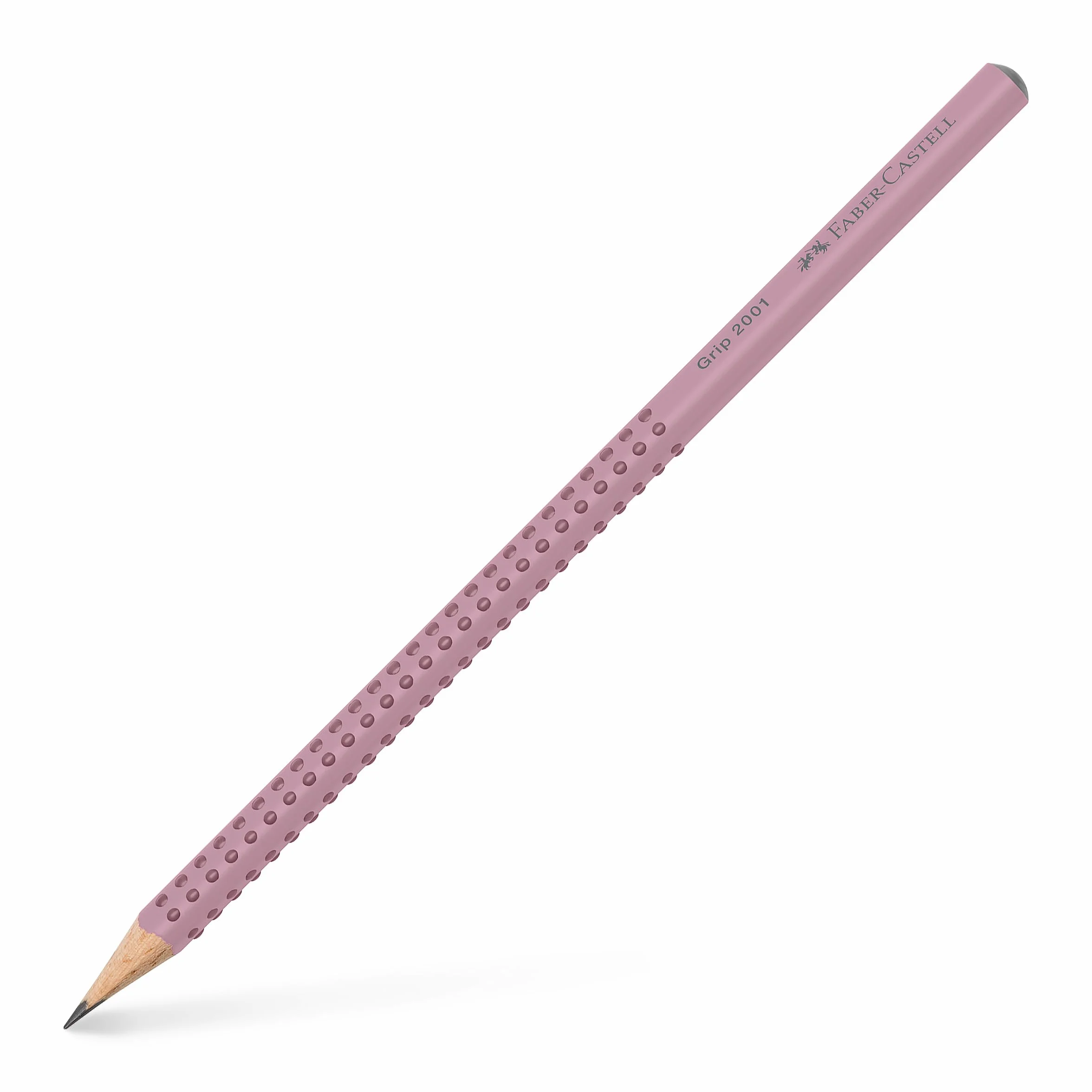 FABER-CASTELL 217084 – zestaw ołówków Sleeve, z temperówką, gumką do ścierania i 3 ołówkami, zestaw do pisania Grip 2001 Rose Shadows