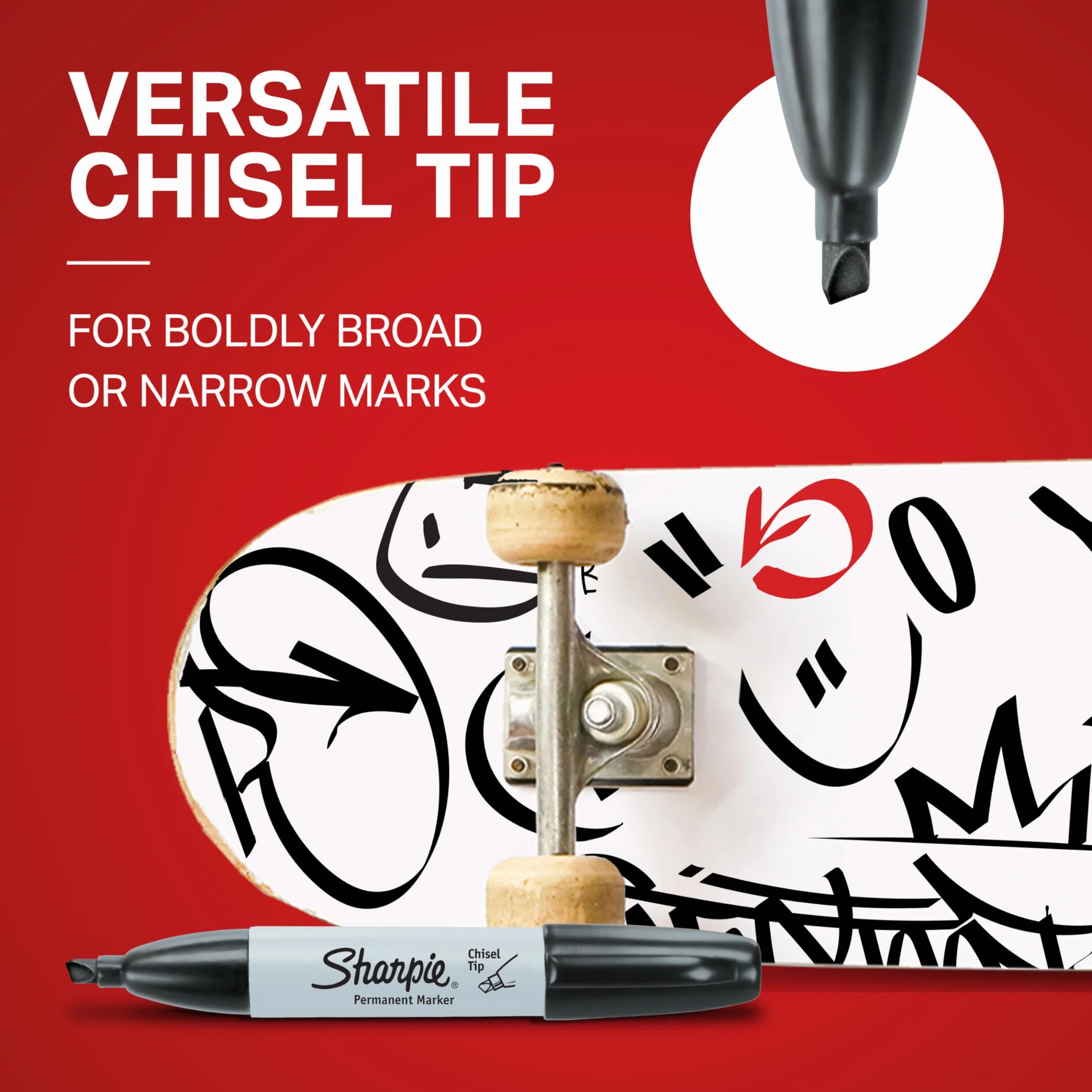 Markery permanentne Sharpie | Płaska końcówka | Czarne | 2 szt.