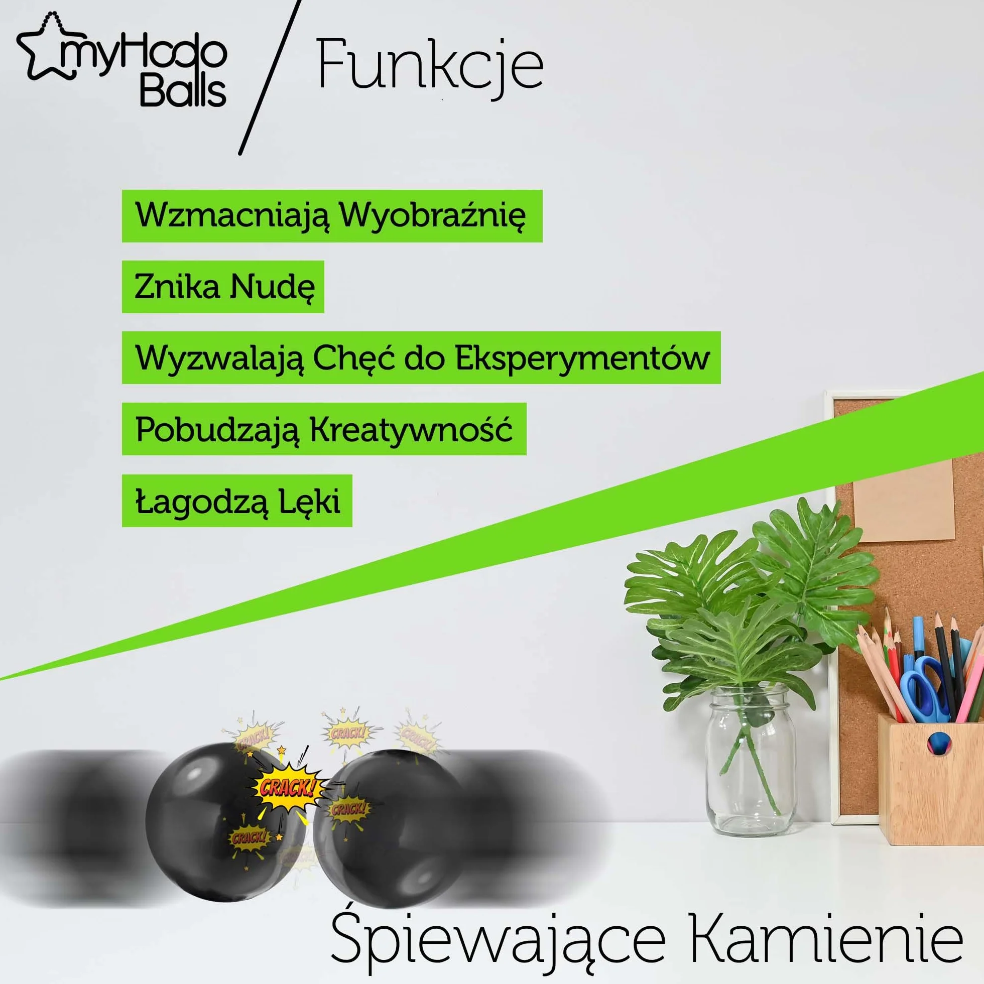 myHodo Kulki magnetyczne 20 mm (10 sztuk), gadżet biurowy i techniczny, antystresowy, pomysł na prezent, magnesy ferrytowe do terapii magnetycznej, prezent reklamowy